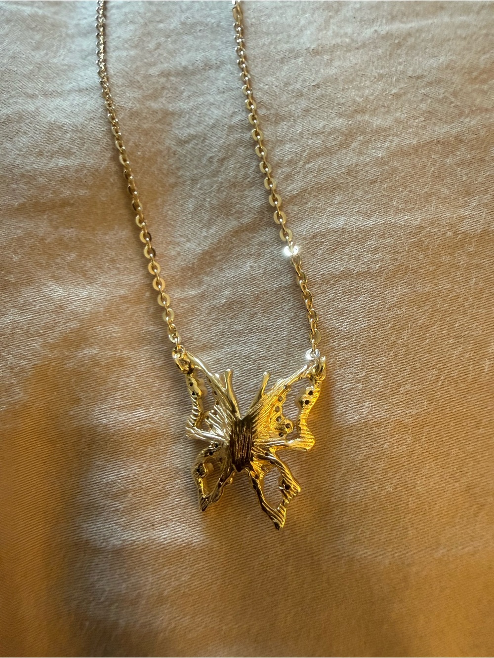 Delicate Gold Butterfly Pendant Necklace for Women